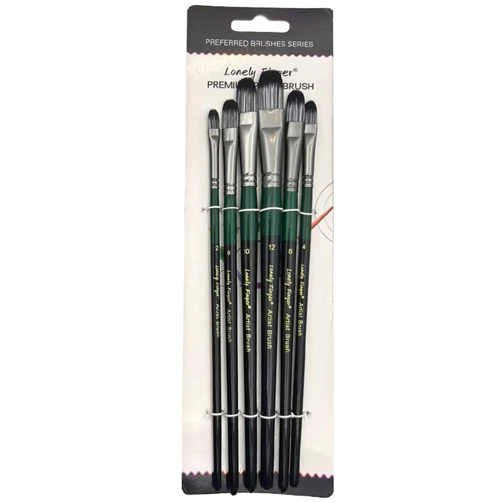6pcs Artist Paint Brush Set Professional Anti-Shedding