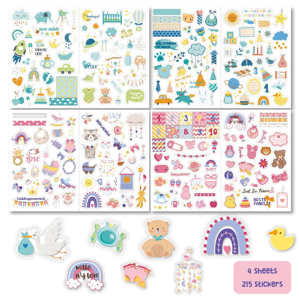 4 sheets/pack Baby Scrapbook Stickers
