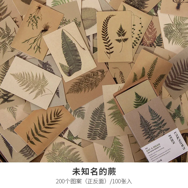 100Pcs Vintage Book Collection Kraft Paper