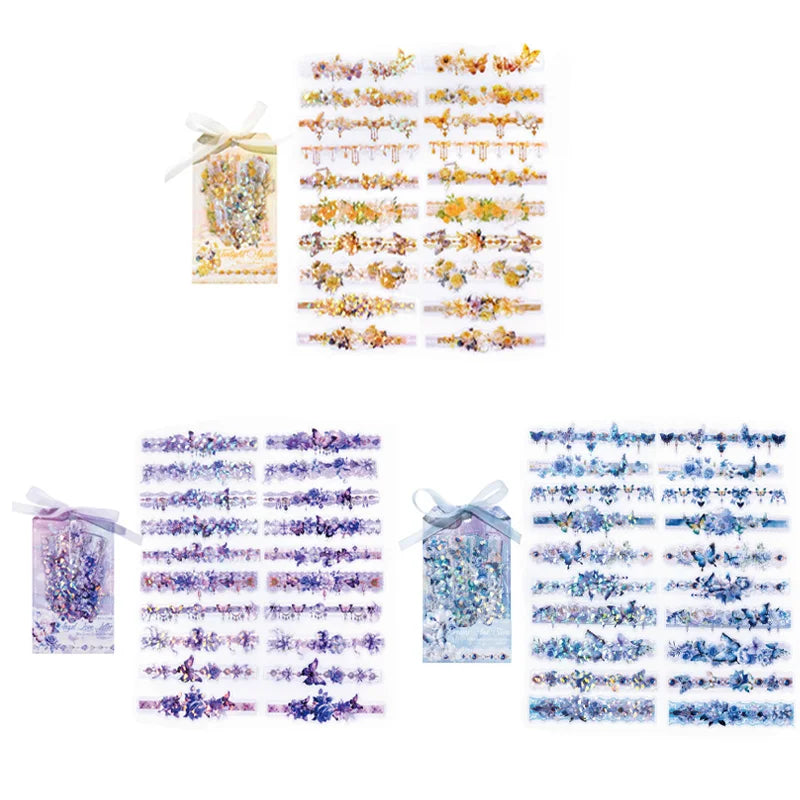 Mr Paper 2Style 60Pcs/bag Ice Crystals PET Long Strip Scrapbook Sticker