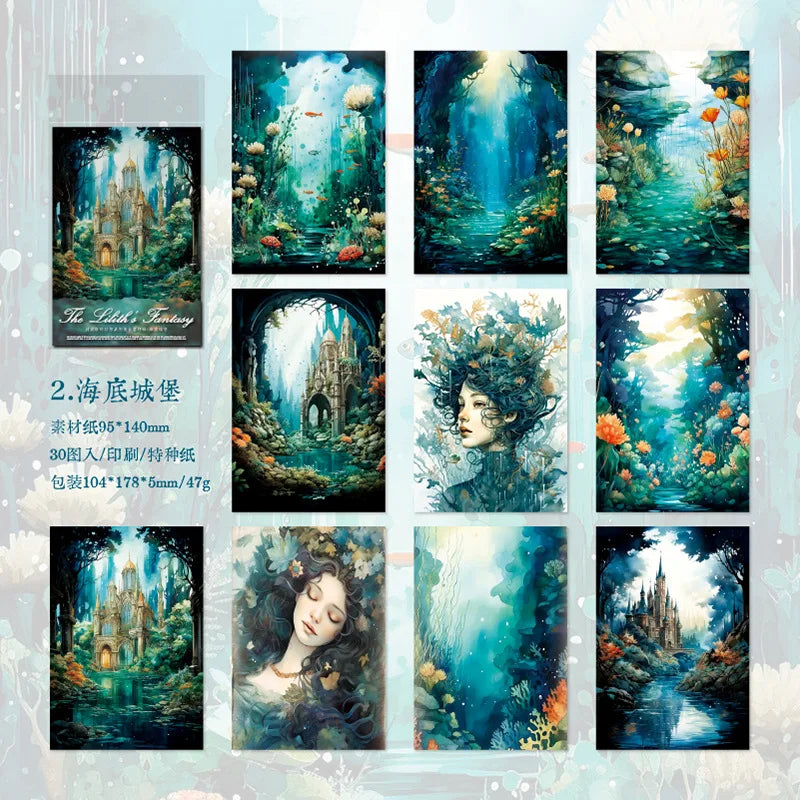 30Pieces Material paper Lilith's Fantasy Retro