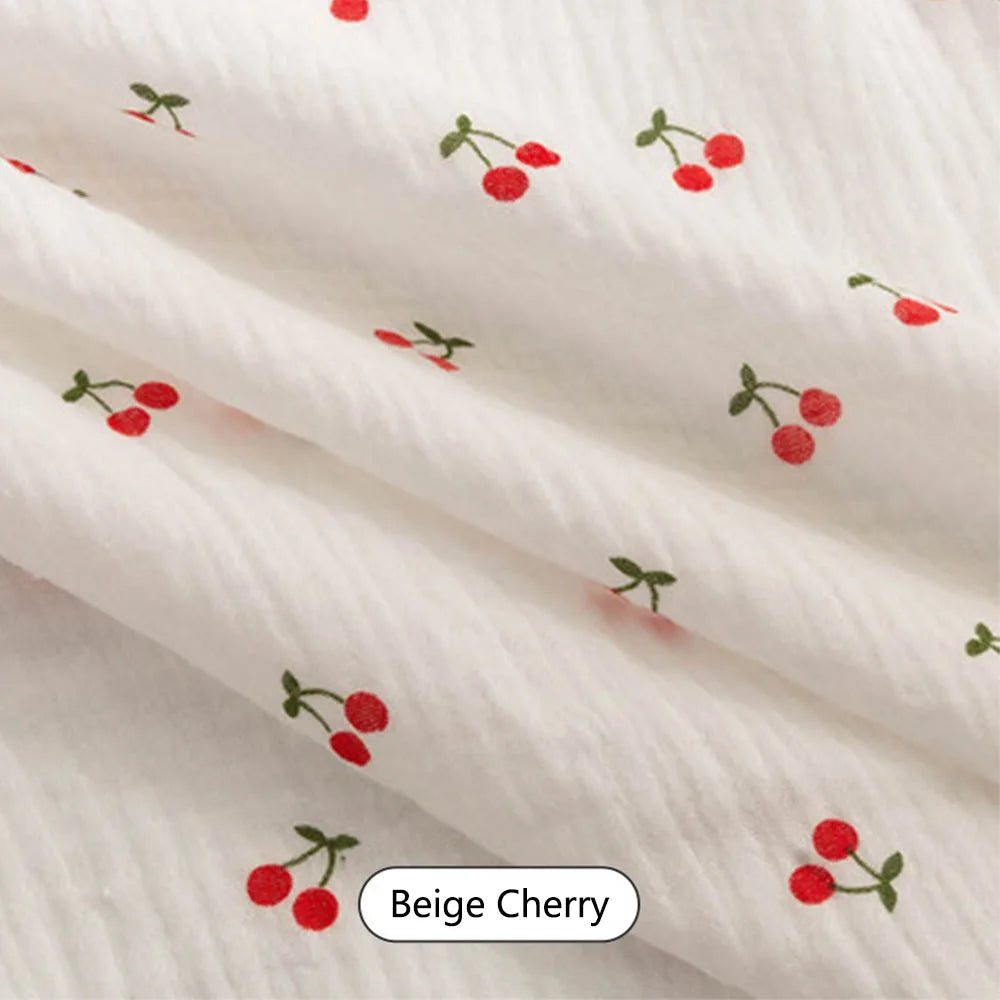 130*50CM Printed Pure Cotton Double-layer Crepe Fabric
