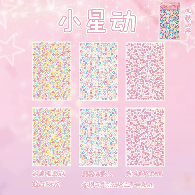 6sheets Kawaii Star Convenience Store Series Die Cutting Stickers