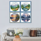 Joy Sunday Four Seasons Scenery Stamped Cross Stitch Kits
