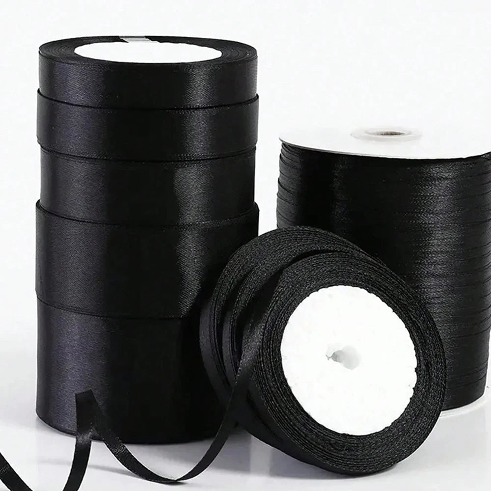 black ribbon 1-5cm wide