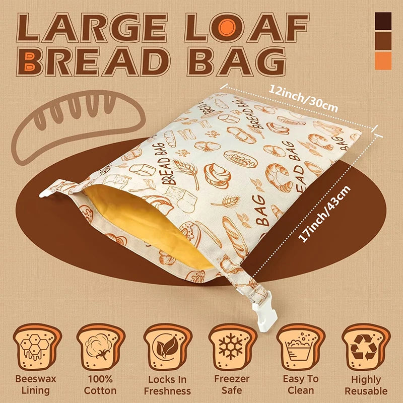 Sourdough Bread Bags Reusable Beeswax Bread Bags