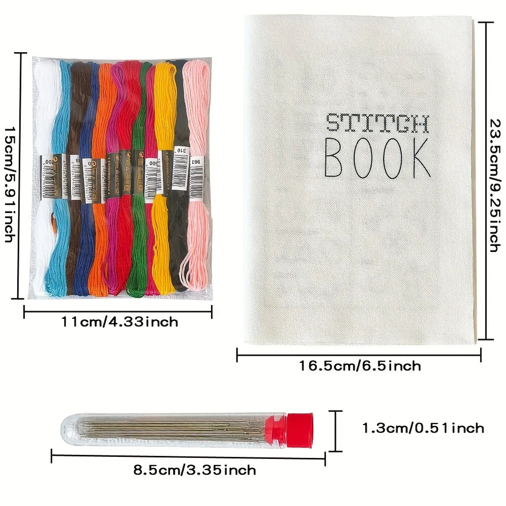 Sewing exercise book, embroidery needle, sewing thread, sewing book
