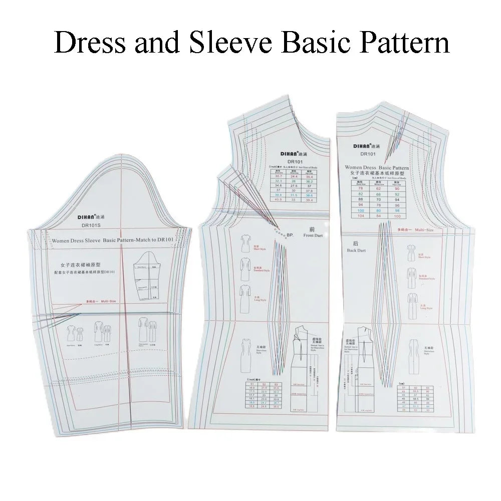 Basic Pattern Drafting Template for Dressmaking