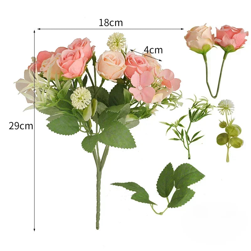 Artificial Flowers Silk Rose Wreath