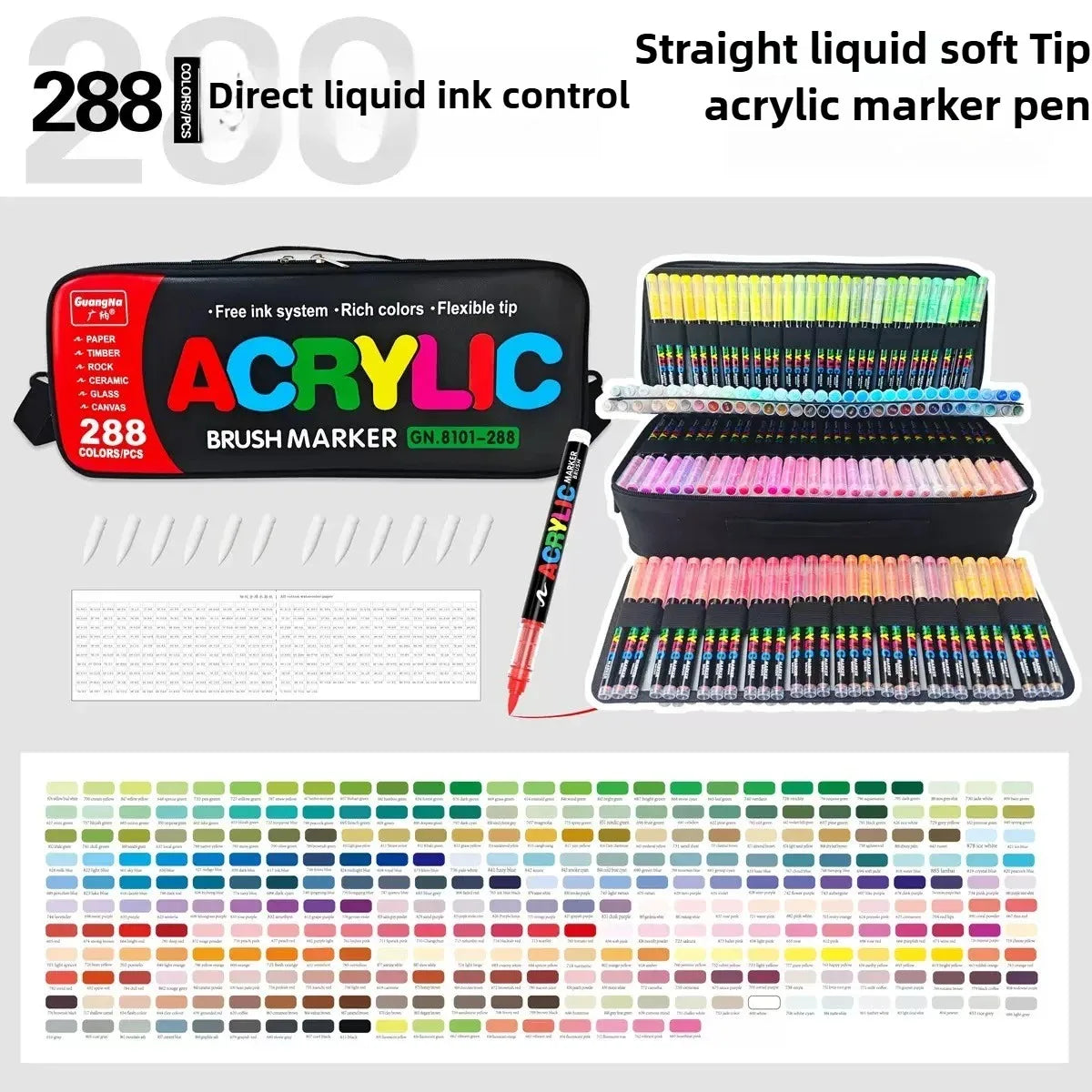 360/12 Colors Acrylic Paint Pens Markers Brush Tip