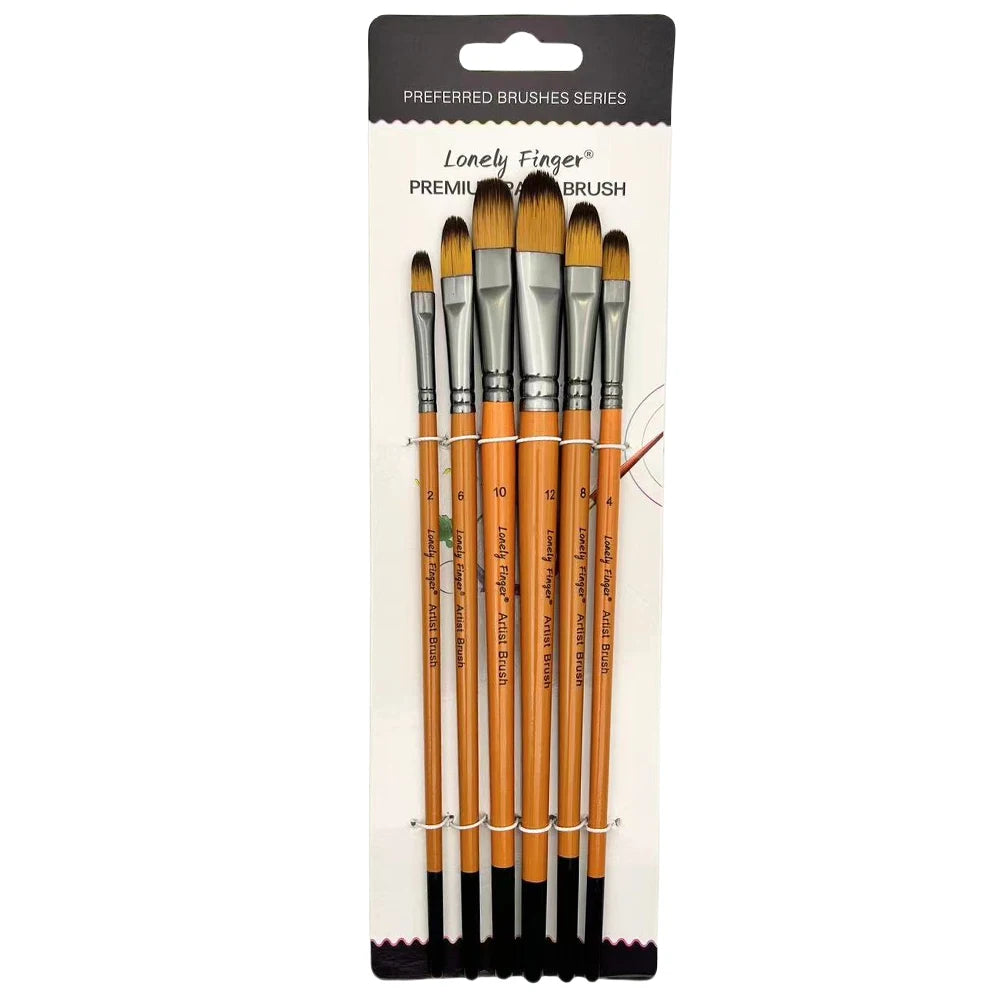 6pcs Artist Paint Brush Set Professional Anti-Shedding