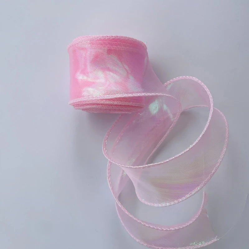 Rainbow Fishtail Ribbons Wave Edge Organza