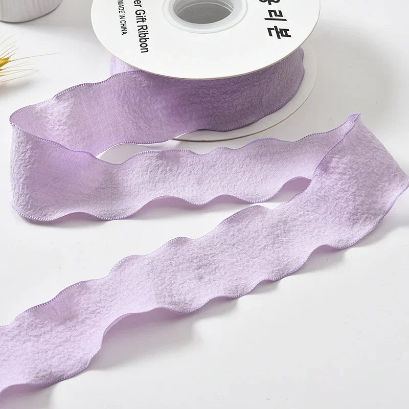 4CM 9 Meters/Roll Wrinkled Lace Edge Ribbons