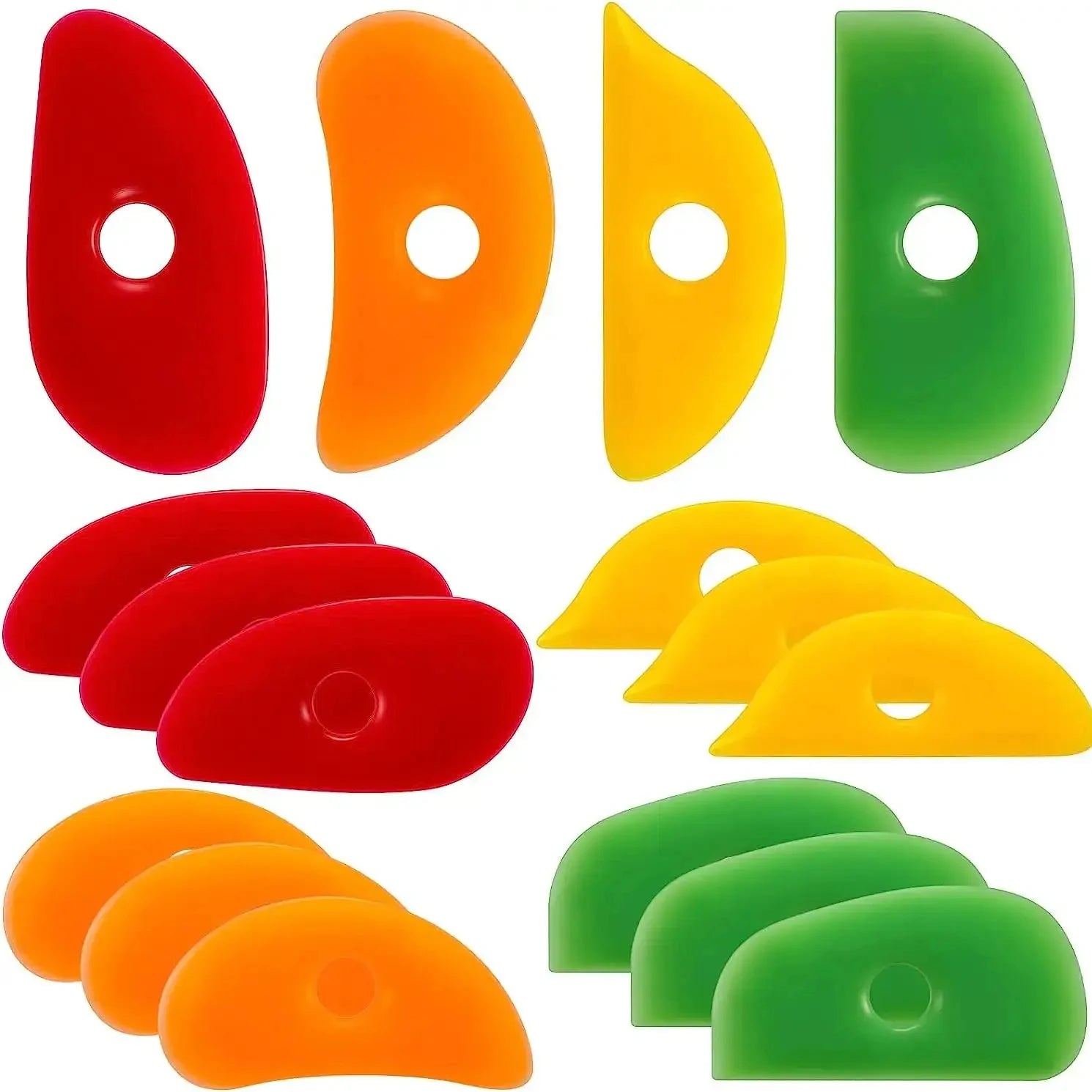 4 Pcs Soft Rubber Rib for Pottery Clay Silicone Ceramics Tools