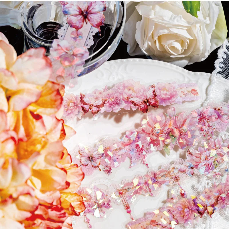 Mr Paper 2Style 60Pcs/bag Ice Crystals PET Long Strip Scrapbook Sticker