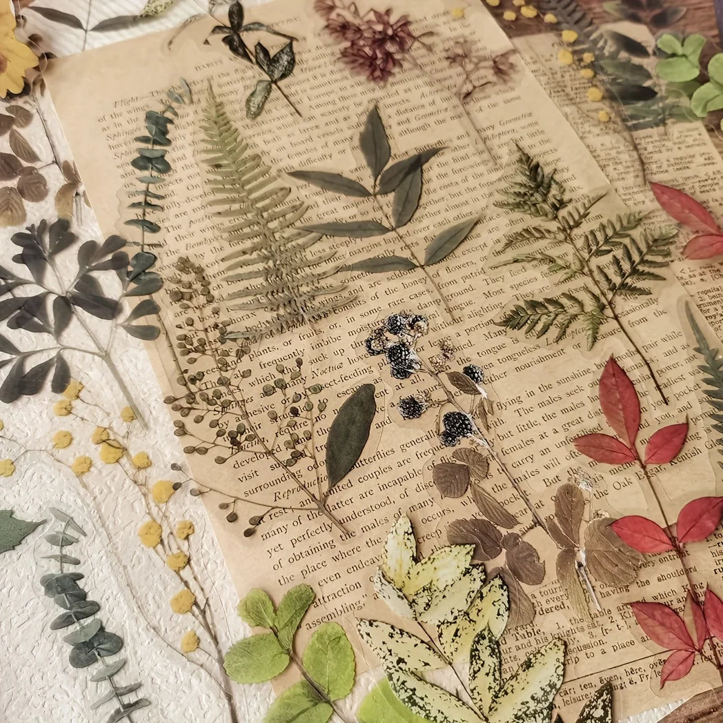 40 pcs Rose Plant PET Stickers Flowers And Leaf Scrapbook