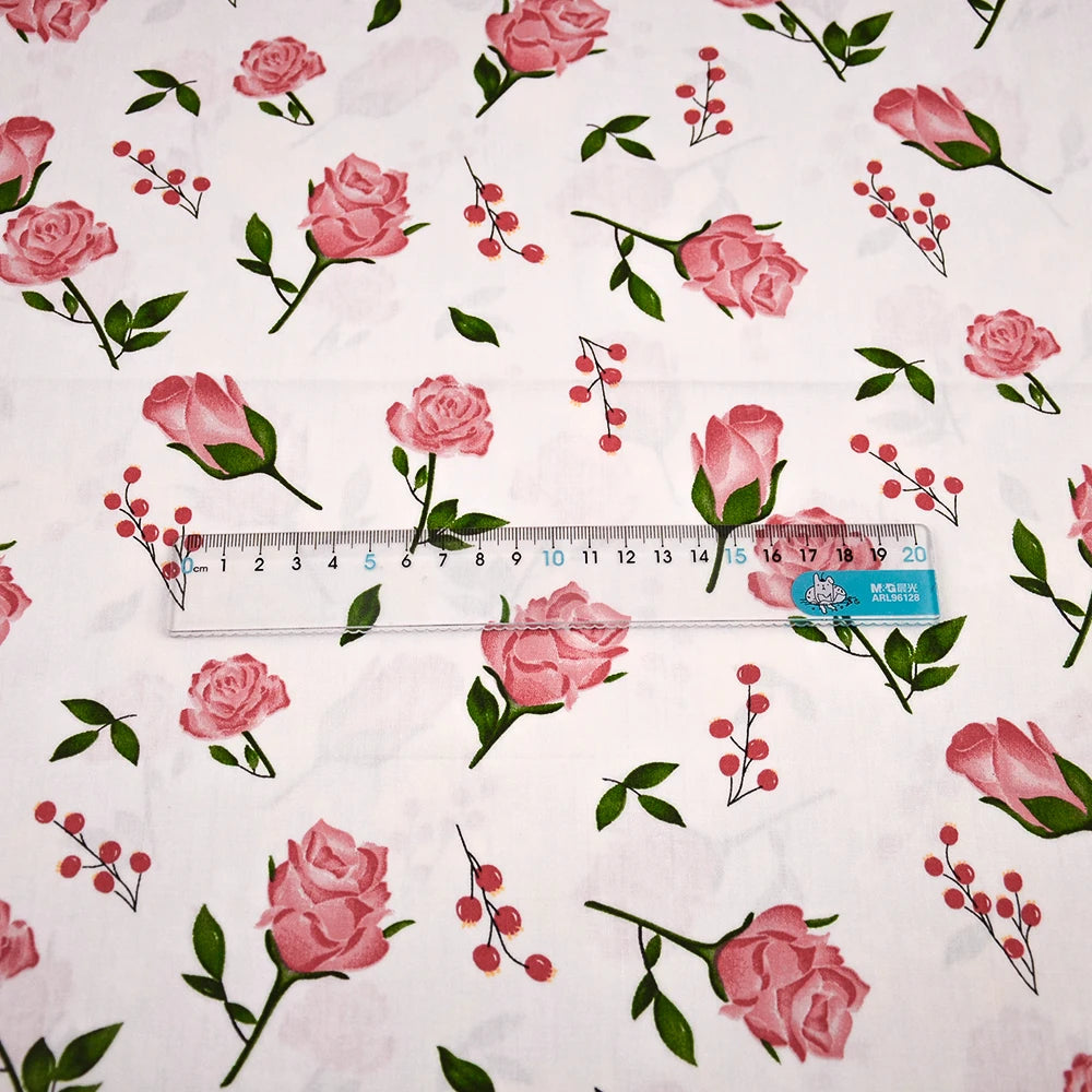 Rose Printed Cotton Fabrics by the Meter