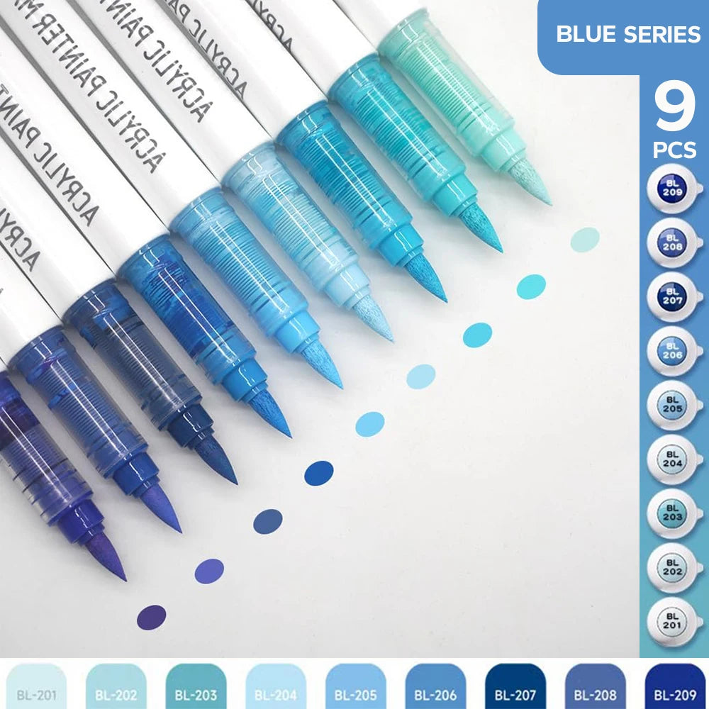 Acrylic Brush Markers Set