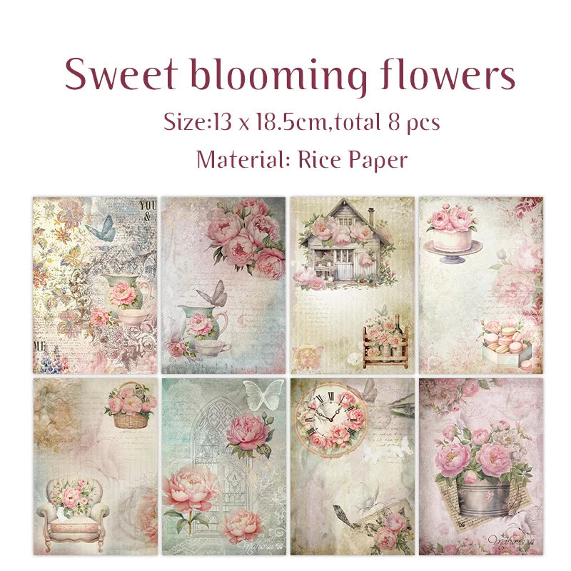 Rice Paper Original Design Scrapbook Mushroom Pattern