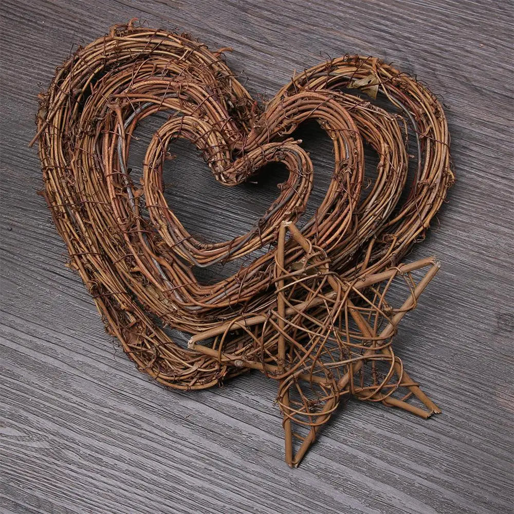 Artificial Wreath Wicker Vine Round/Heart Shape