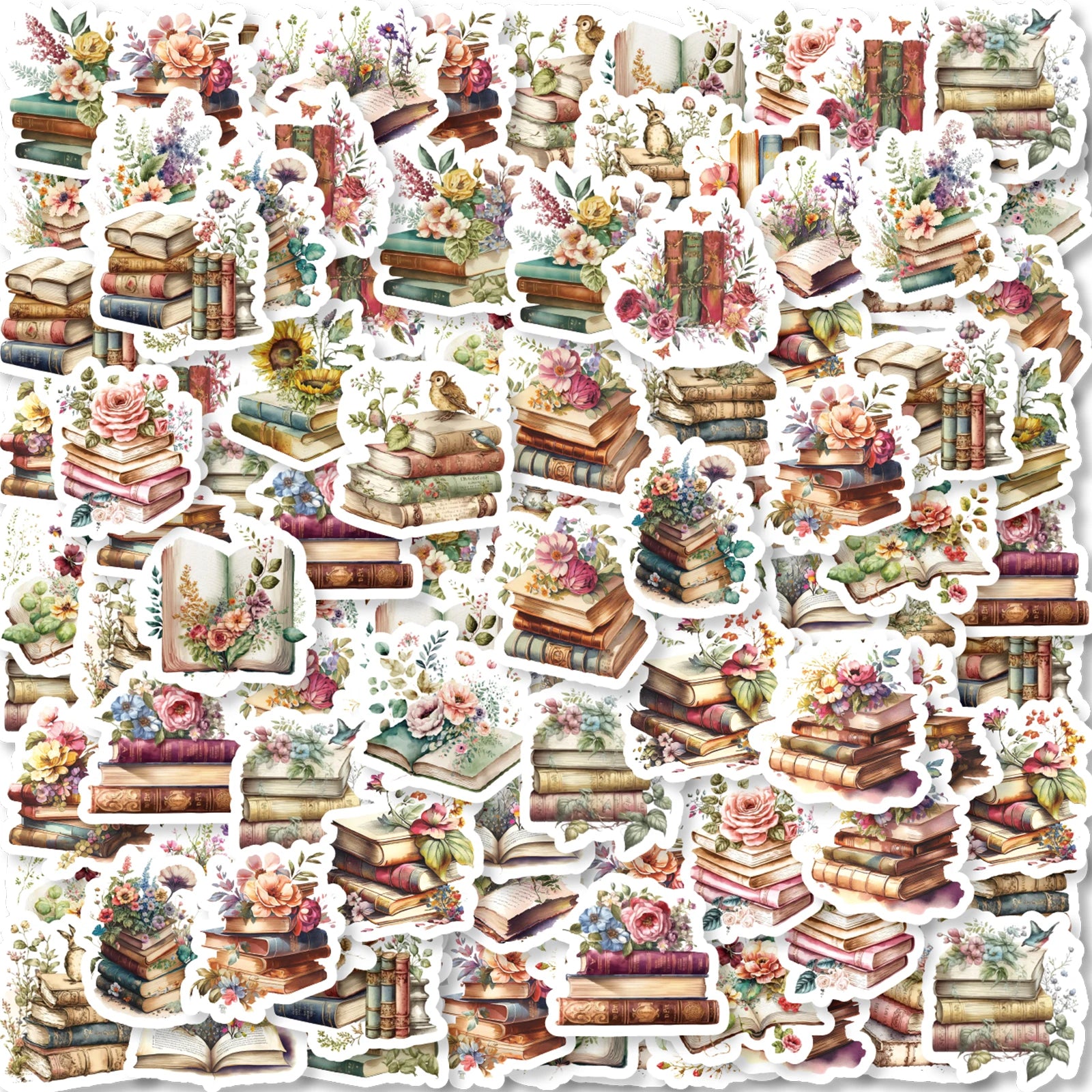 46pcs Book In Flowers Vintage Graffiti Stickers