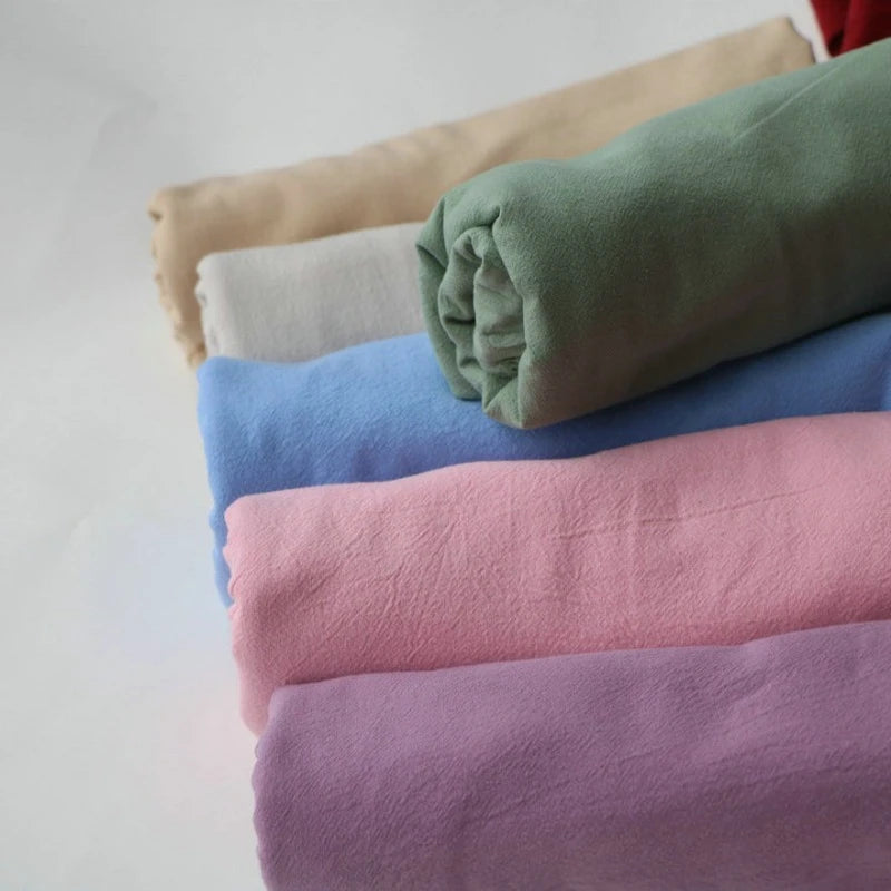Cotton Linen Fabric Skin Texture Crepe
