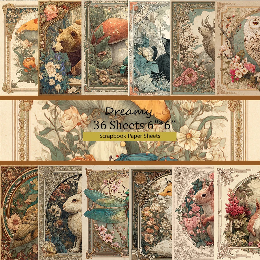 36 Sheets 6"x6" Decorative Scrapbook Paper