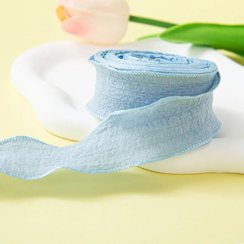 10Yards/Roll Pleated Chiffon Ribbon Wavy Edged