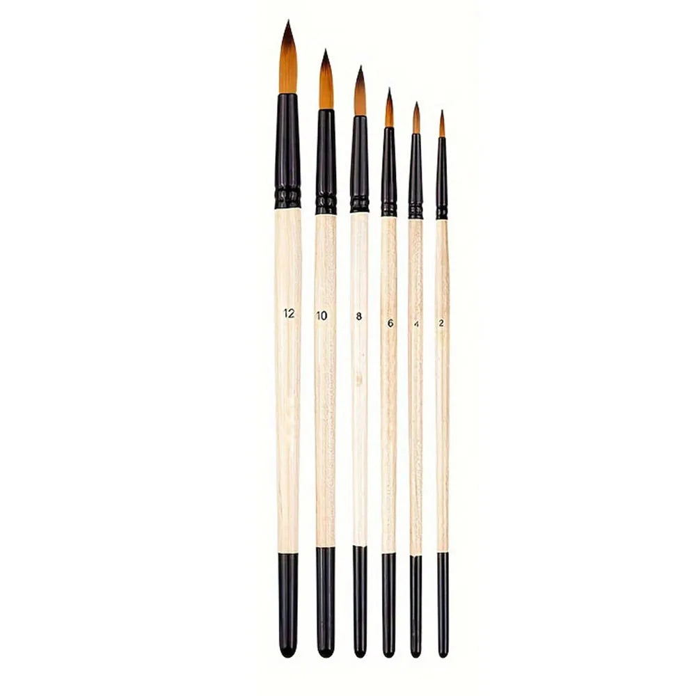 6pcs Artist Paint Brush Set Professional Anti-Shedding