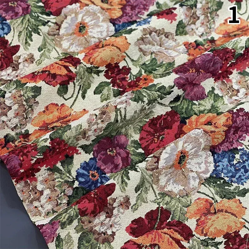 100X148Cm Oil Painting Floral Jacquard Fabric