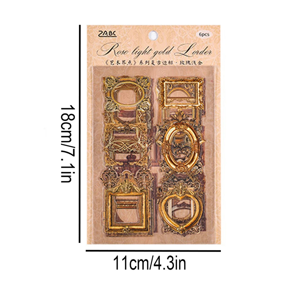 6 pcs/set vintage border stickers