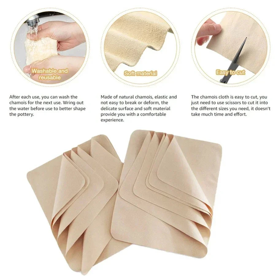 Pottery Tools Chamois for Smoothing Pot Rim