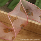 Bear Silk Satin Ribbons Wavy Edge Ribbon