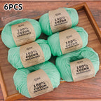 6pcs Cotton Soft Breathable Yarn