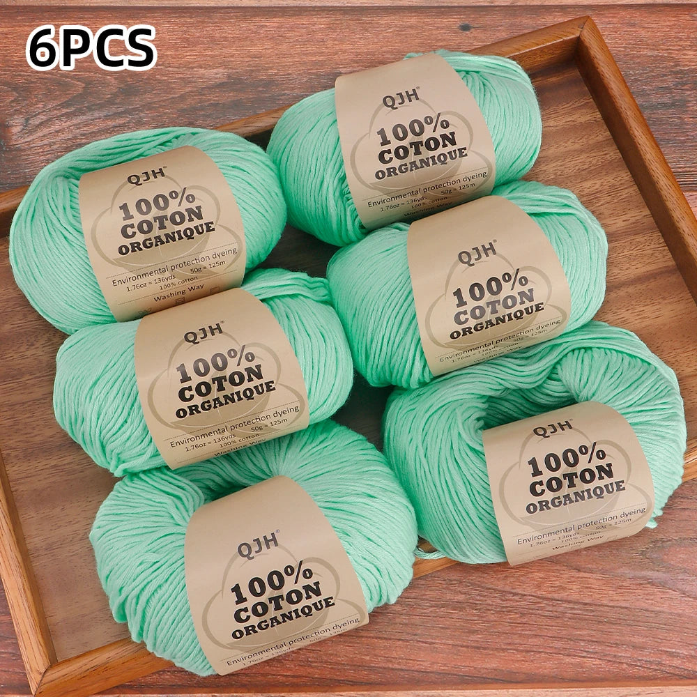 6pcs Cotton Soft Breathable Yarn