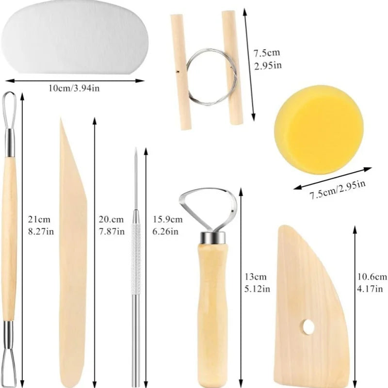 8-piece set of pottery tools
