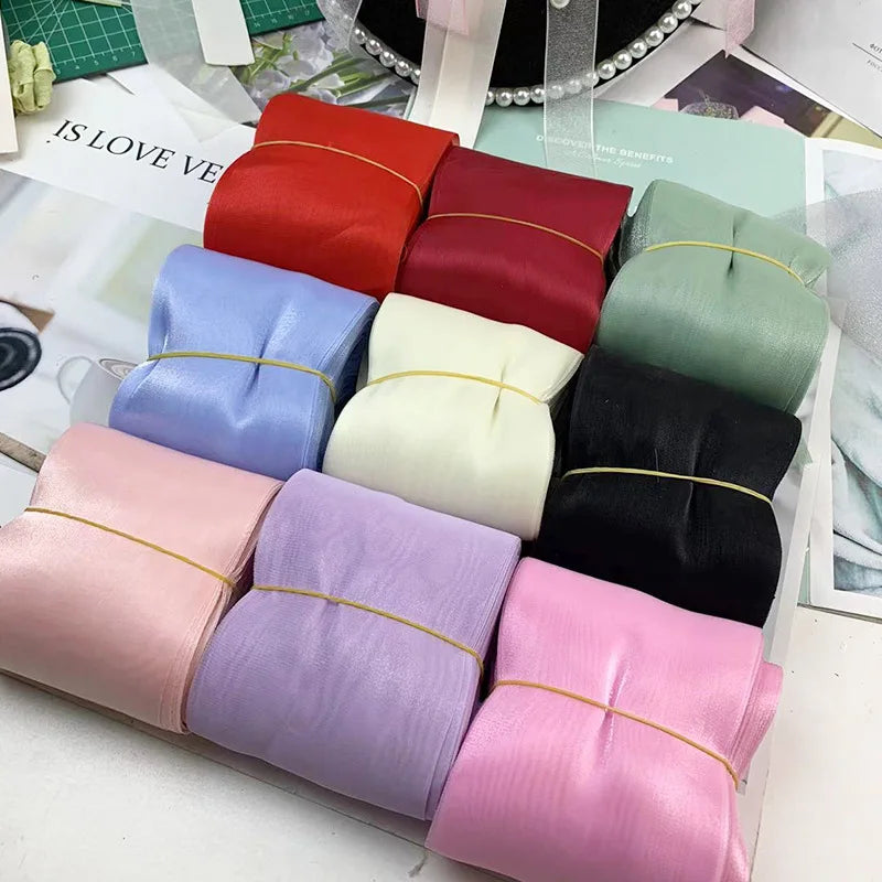 25 Yards 8CM Bright Smooth Yarn Ribbons