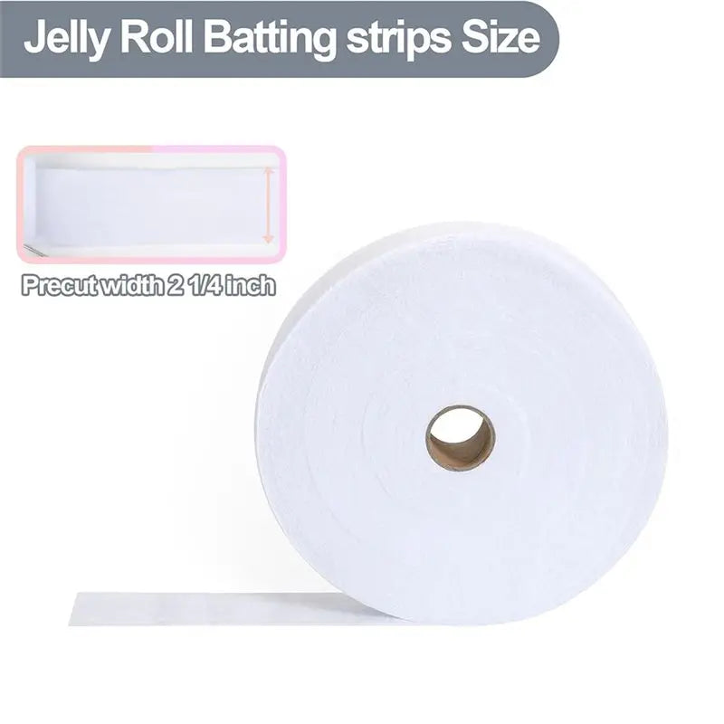 3 Roll Jelly Roll Batting Strip 2 1/2 Inch Cotton Blend Fleece