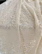 Ultra delicate apricot cotton mesh embroidery lace fabric