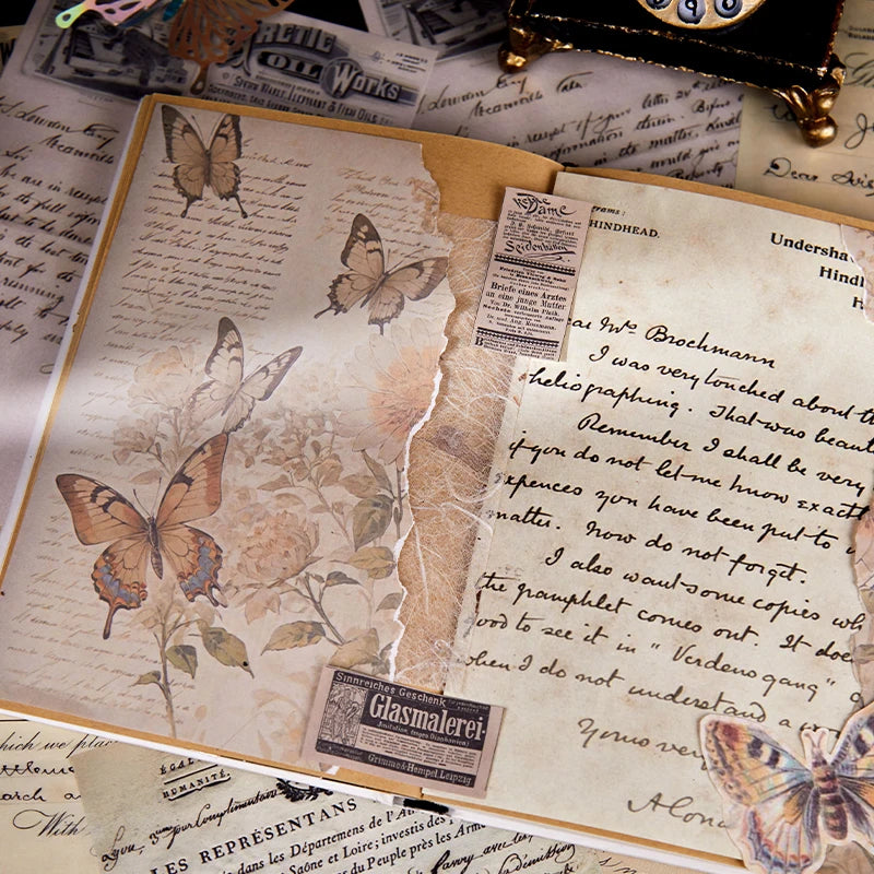 24 Sheets Retro Material Paper for Scrapbook