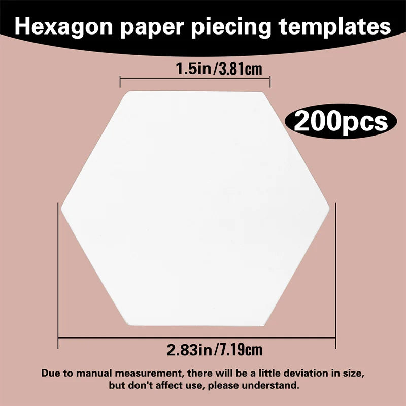 100/200/300 Count Paper Piecing Shapes Hexagon Paper Piecing Templates