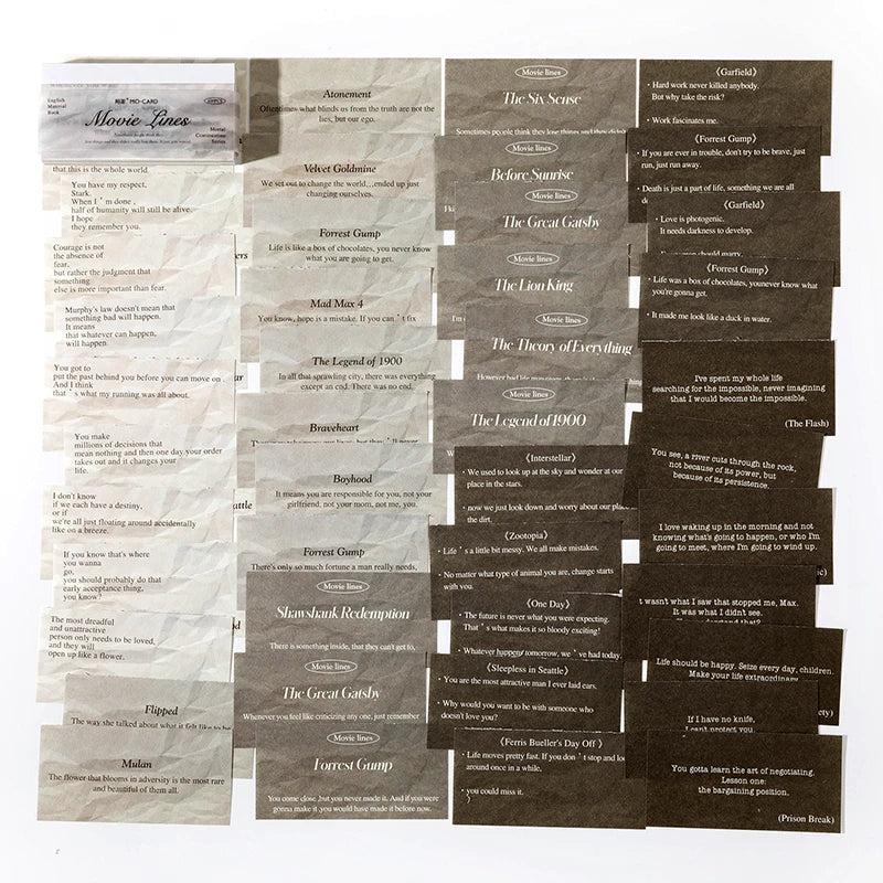 100pcs/pack English Vintage Material Scrapbooking Accessories