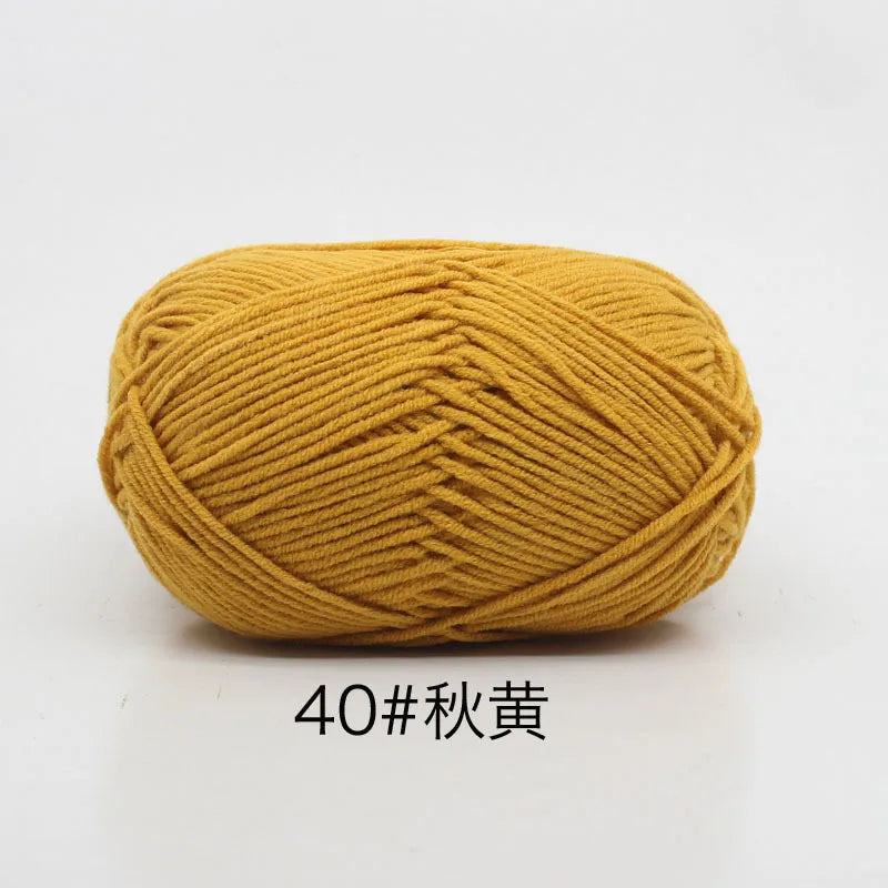 40-50g/Set 4ply Milk Cotton(80%) Knitting Yarn
