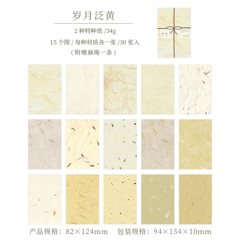 30 Sheets Colorful Texture Material Paper Junk Journal Planner Scrapbooking Paper DIY Craft Paper Background Pad Card Making