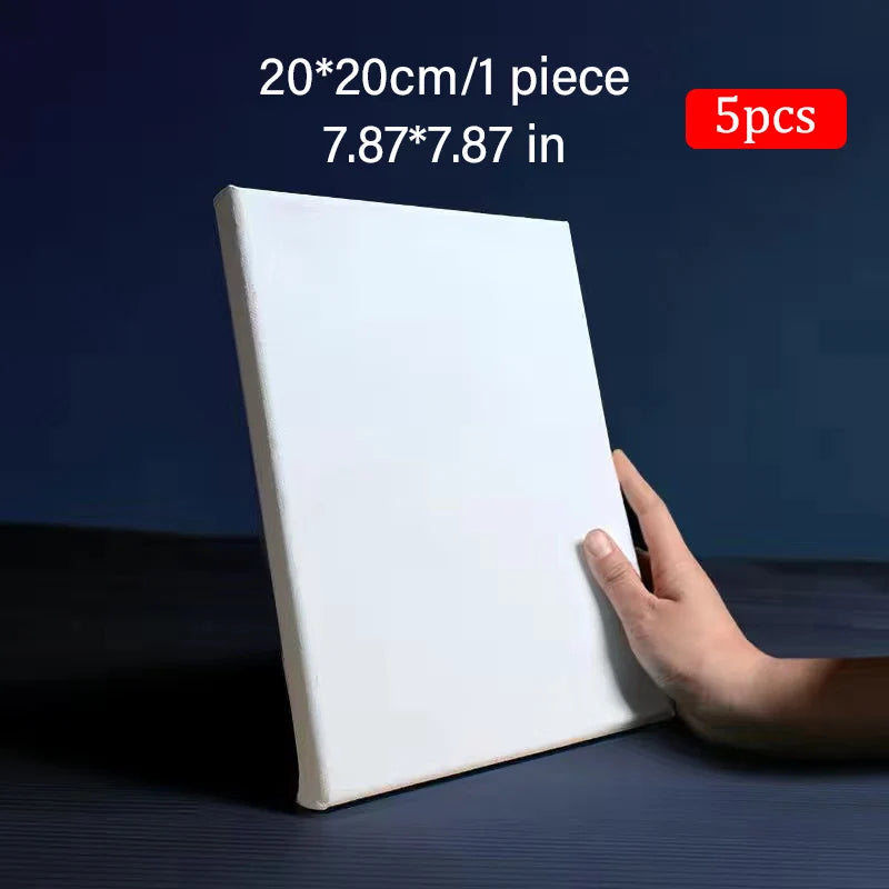 5pcs White Blank Square Artist Canvas