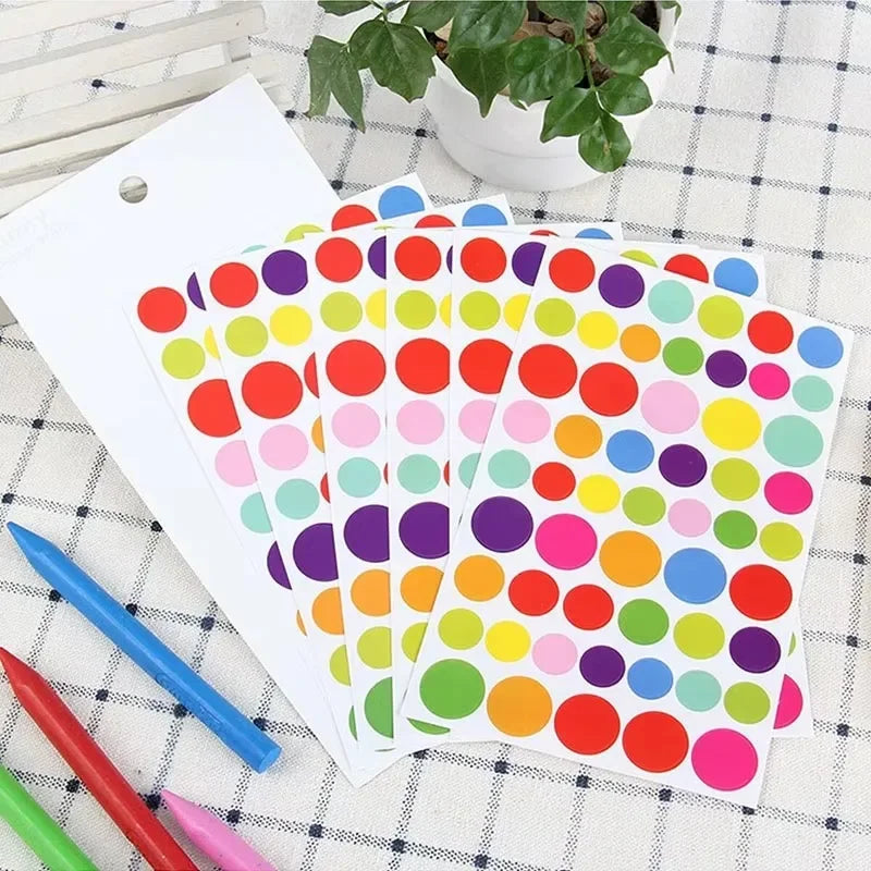 6pcs Scrapbook notebook love polka dot star stickers