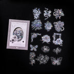 30pcs PET Transparent Stickers Plant Flowers Decorative Labels Scrapbooking