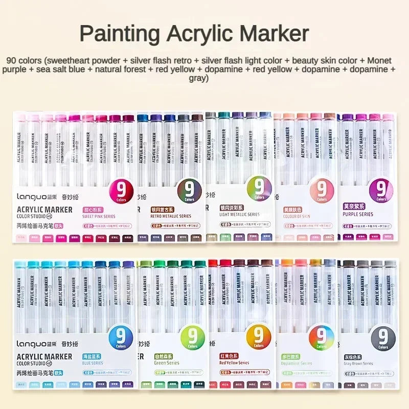 9/144 Colors Acrylic Paint Art Marker Pen