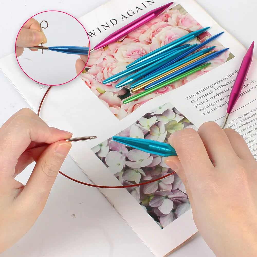 Circular Knitting Needles Set 26 Pcs Interchangeable Crochet Needles