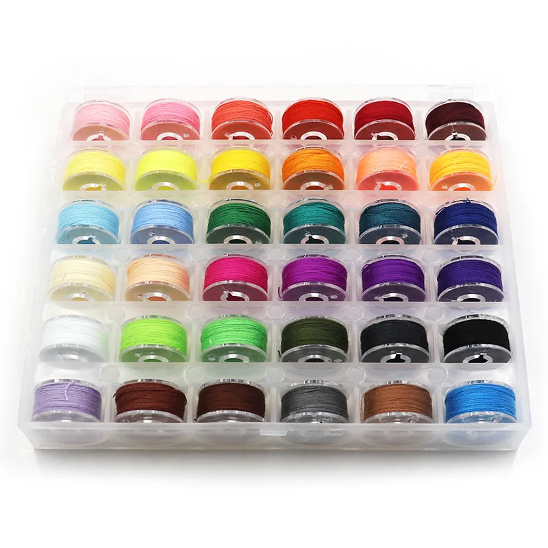 1 set 36 colors sewing thread pre-filled bobbins